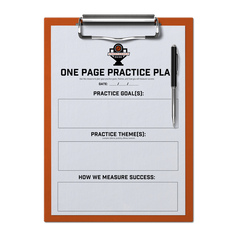 Practice Planning Template on Clipboard
